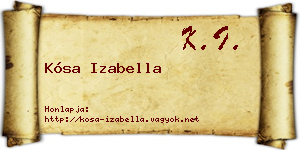 Kósa Izabella névjegykártya